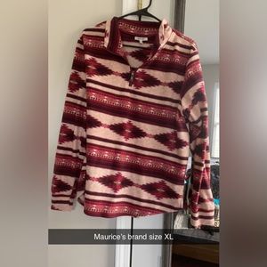 Maurice’s Aztec quarter zip pullover women’s size XL
